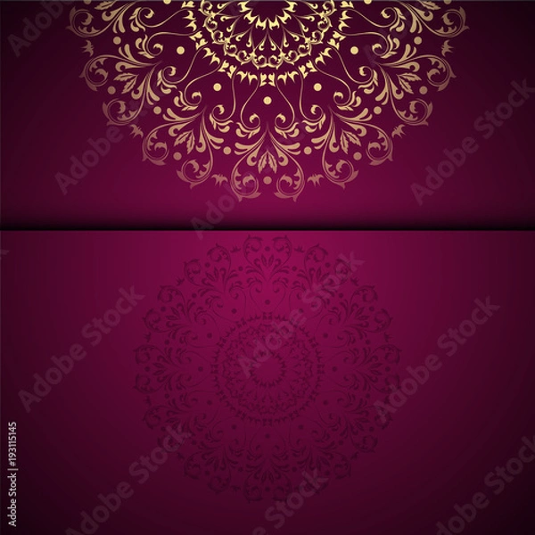 Obraz Vector gold oriental arabesque pattern background with place for text