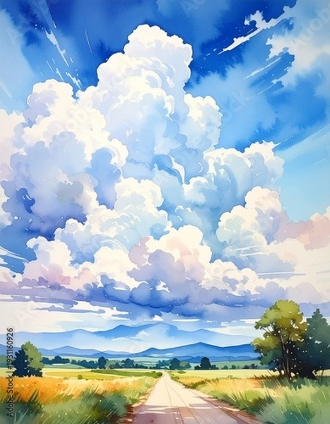 Obraz Blue sky with clouds