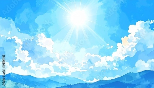 Obraz Blue sky with clouds