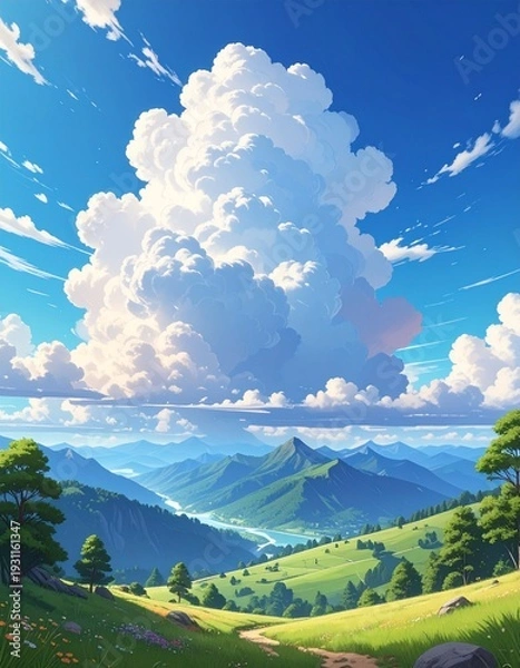 Obraz Blue sky with clouds