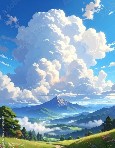 Obraz Blue sky with clouds