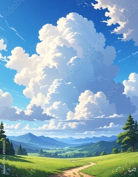 Obraz Blue sky with clouds