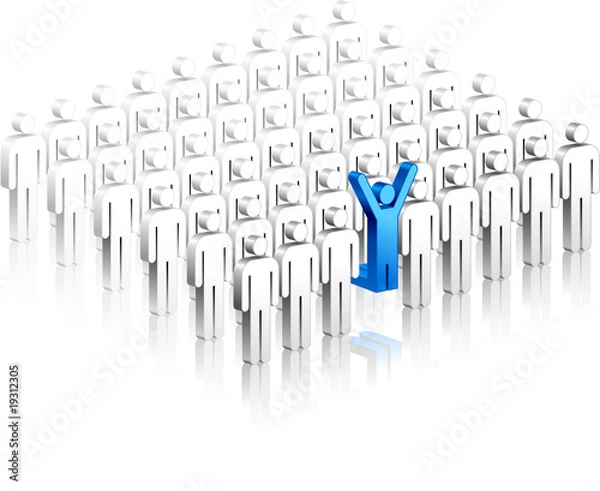 Obraz Happy Stick Figure among many