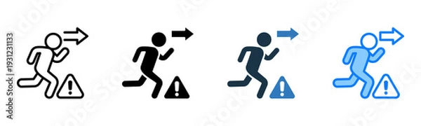 Fototapeta Evacuation icon multiple style 