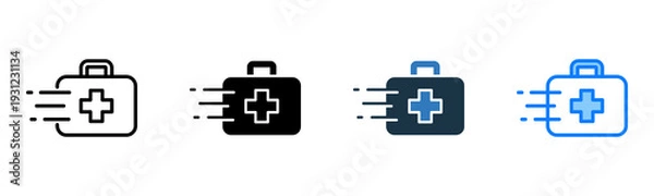 Fototapeta First Aid icon multiple style 