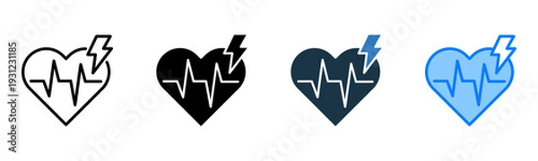 Fototapeta Defibrillator icon multiple style 