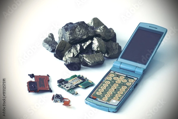 Obraz パソコンや携帯電話などのデジタル機器に使われるレアメタルやレアアース