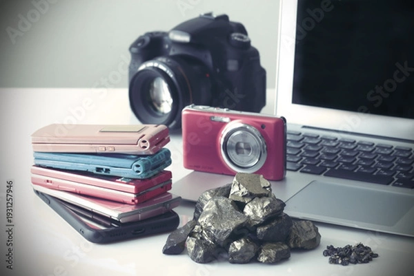 Obraz パソコンや携帯電話などのデジタル機器に使われるレアメタルやレアアース