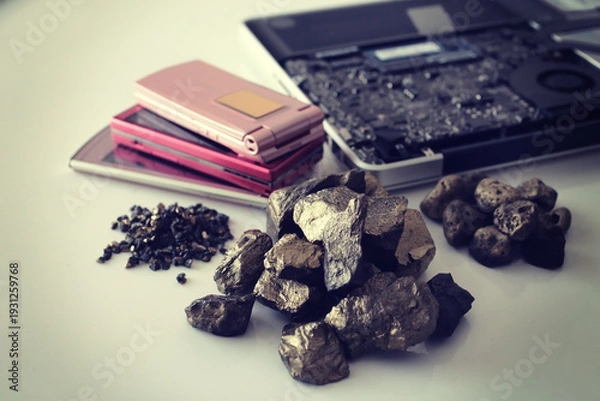 Obraz パソコンや携帯電話などのデジタル機器に使われるレアメタルやレアアース