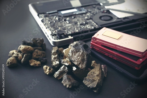 Obraz パソコンや携帯電話などのデジタル機器に使われるレアメタルやレアアース