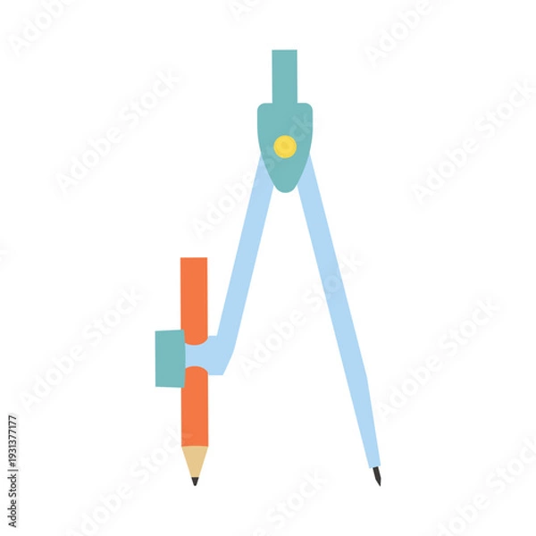 Obraz 鉛筆をセットして使うコンパス