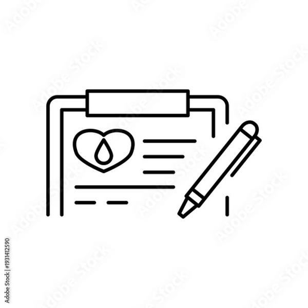 Obraz 献血の受付用紙をイメージしたアイコン