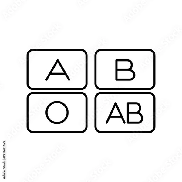 Obraz 血液型をモチーフにしたアイコン