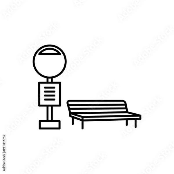 Obraz バス停をモチーフにしたアイコン