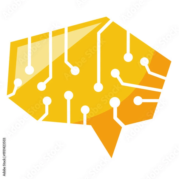 Fototapeta Digital Brain Circuit Icon