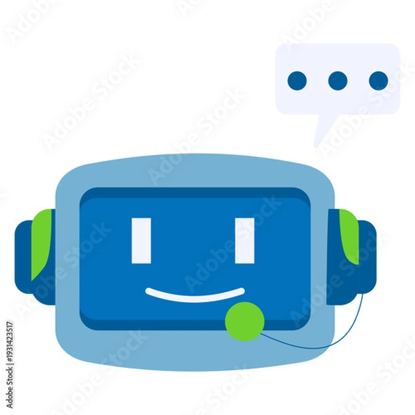 Fototapeta Cartoon Robot Chatbot