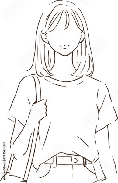 Obraz カジュアルな雰囲気の女子学生　大学生　高校生