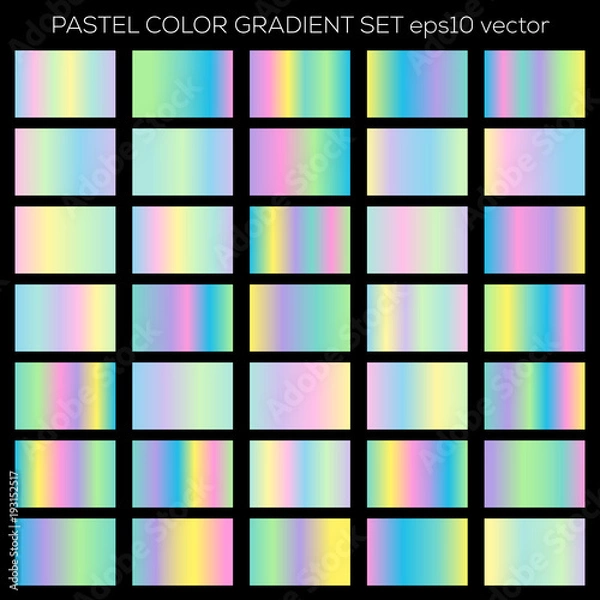 Obraz Pastel gradient vector texture set. 