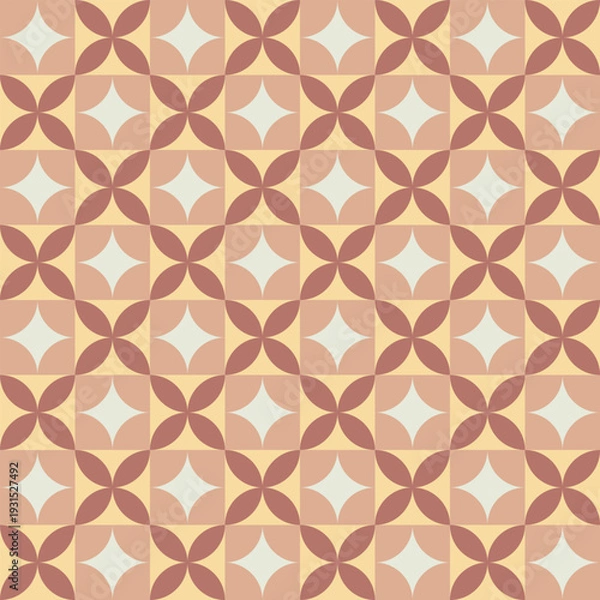 Fototapeta Vector seamless geometric pattern with brown decorative elements 