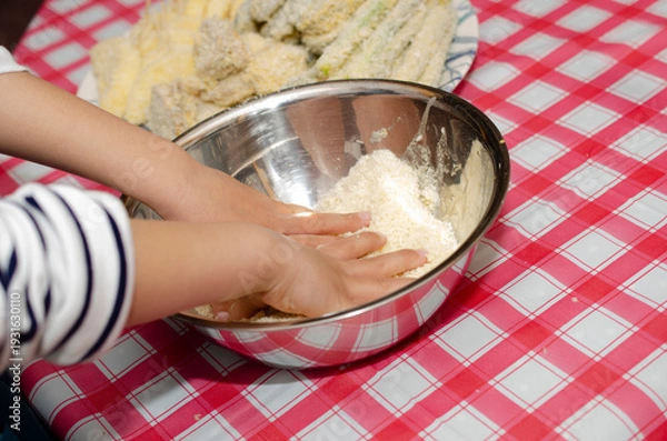 Obraz 料理をする子供