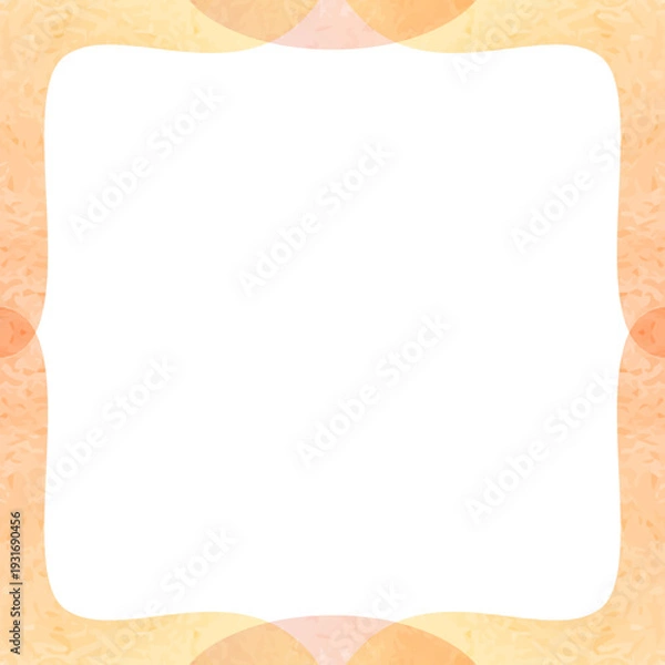 Obraz かわいい暖色の水彩のフレーム背景