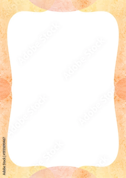 Obraz 暖色のかわいい水彩のフレーム背景