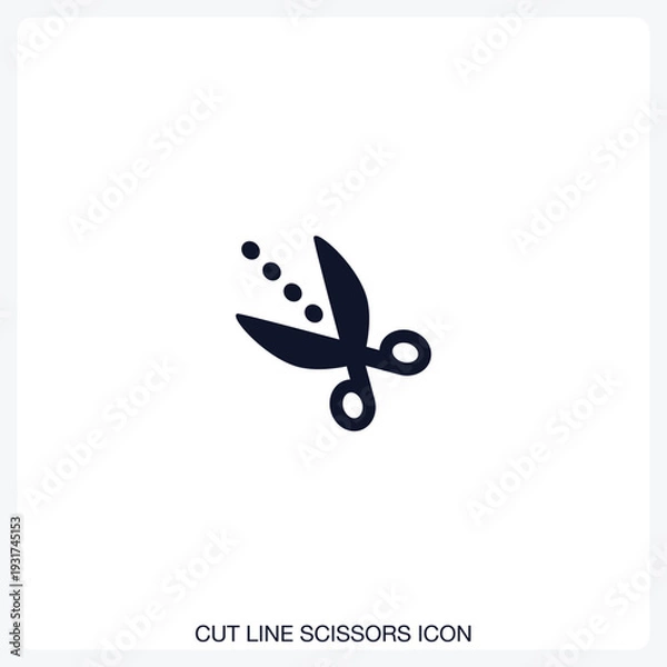 Obraz Cut Line Scissors Icon