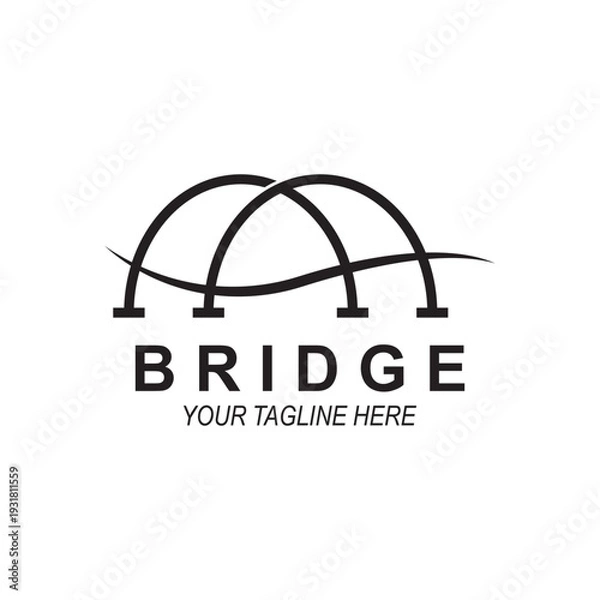 Obraz bridge Logo Template vector icon illustration