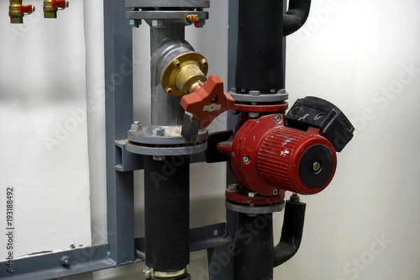 Obraz Red Circulation Pump and a balancing valve