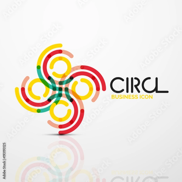 Fototapeta Abstract swirl lines symbol, circle logo icon