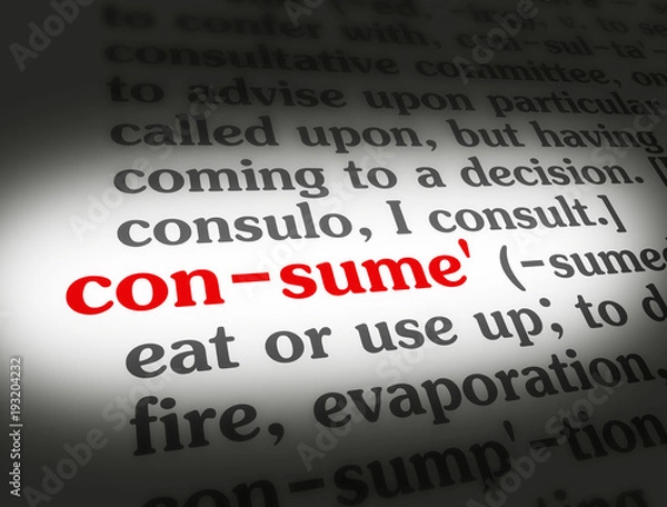 Fototapeta Dictionary Consume