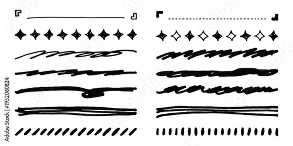 Obraz 注目を集める手描き強調ライン・あしらい素材