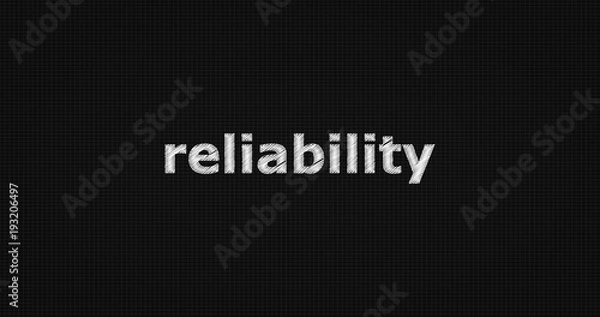 Fototapeta Reliability word on grey background.