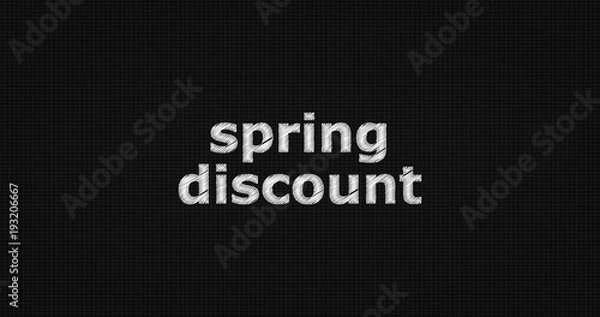 Fototapeta Spring discount word on grey background.