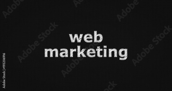 Fototapeta Web marketing word on grey background.