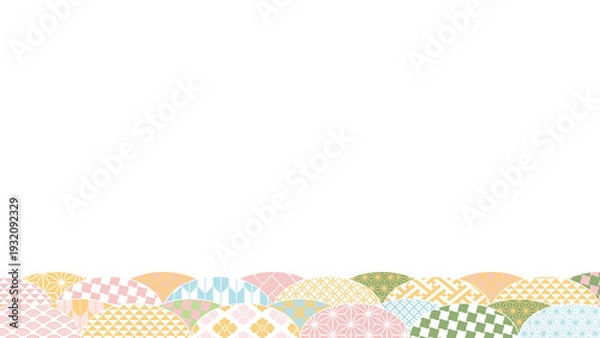 Obraz 【春の背景素材】伝統文様のカラフルな和柄イラスト
