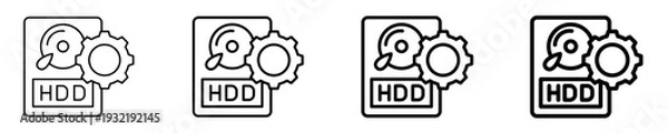 Obraz Hard Drive Icon Set Different Style Collection