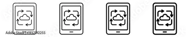 Obraz Cloud Sync Icon Set Different Style Collection