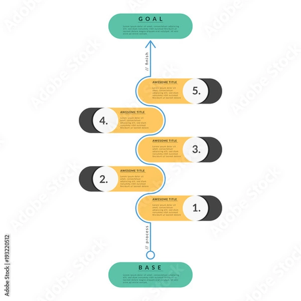Obraz buttons tree infographic elements, flat design with shadow