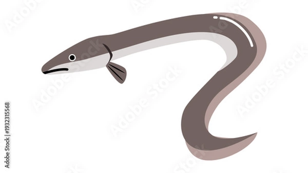 Fototapeta シンプルでかわいい鰻（ウナギ）のイラスト　食べ物・魚のベクター素材