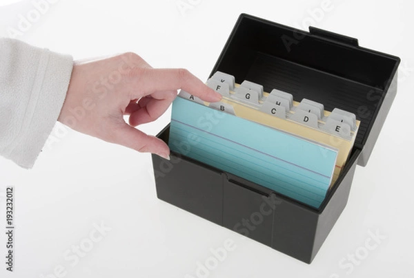 Obraz Finger pointing at filing box