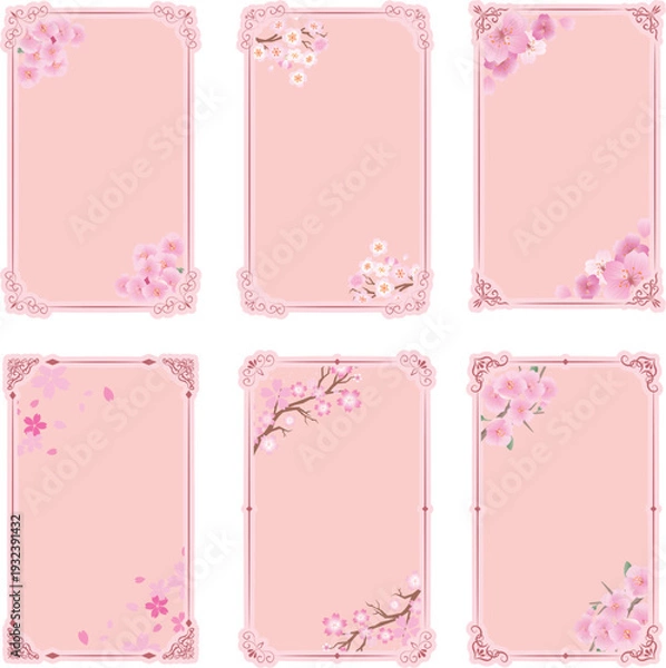 Obraz フレーム飾り枠　桜の花