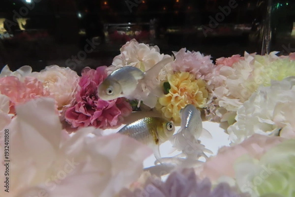 Obraz 花と魚の世界