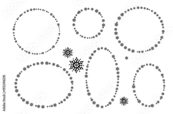 Obraz 雪の結晶で描いたフレーム