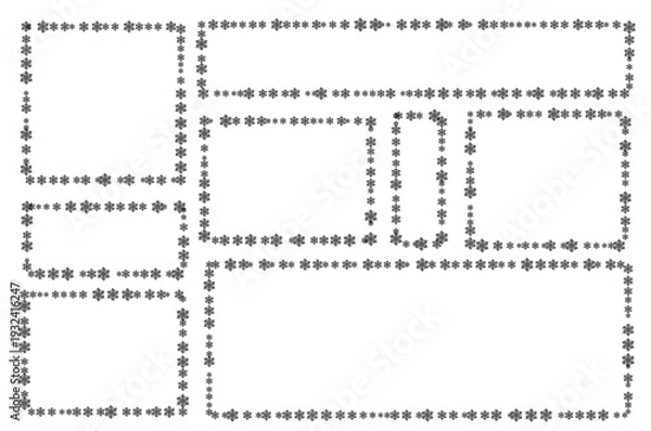 Obraz 雪の結晶で描いたフレーム