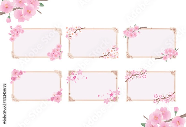 Obraz フレーム飾り枠　桜の花