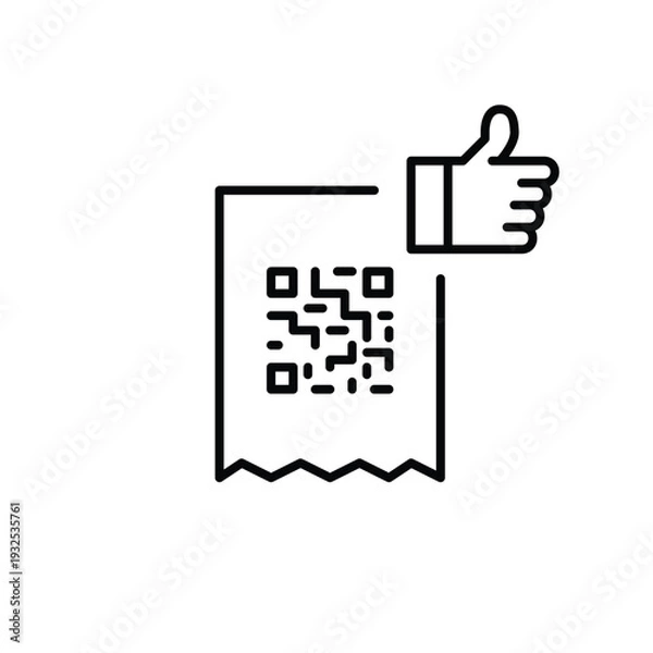 Fototapeta Qr code receipt and like. Access approved. Pixel perfect, editable stroke vector icon