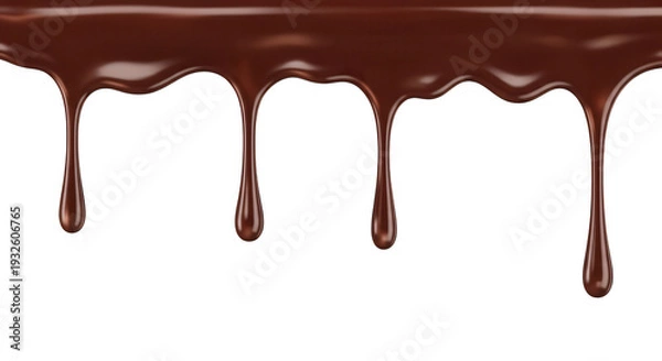 Obraz Melting chocolate drip close-up