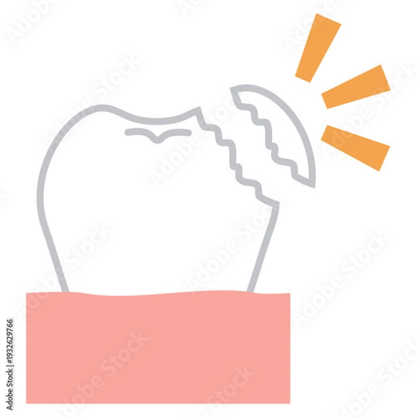 Obraz 一部欠損など歯が欠けた歯科のイメージ