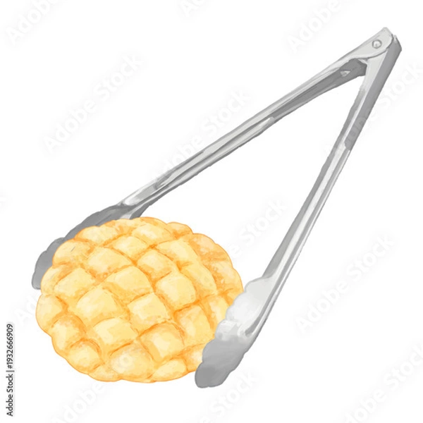 Obraz パンをつかむトング。リアルなタッチ